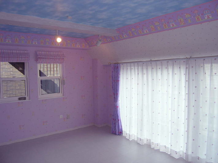 子供部屋・トータルリフォームにおける、フランス製・輸入カーテンの採用事例。